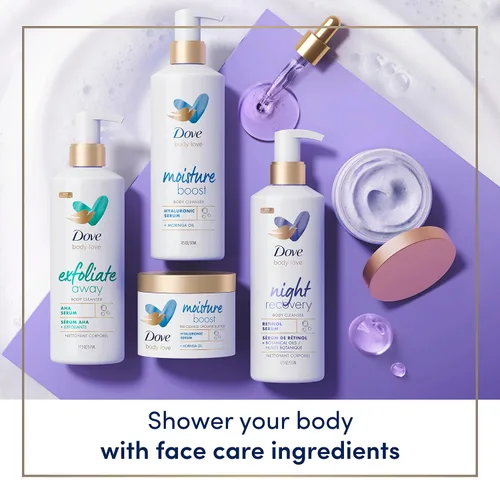 Vista 8 de Dove Body Love Body Polish Exfoliate Away 3 unidades para piel áspera y llena de baches con AHAs para una piel suave y sedosa, 12 onzas