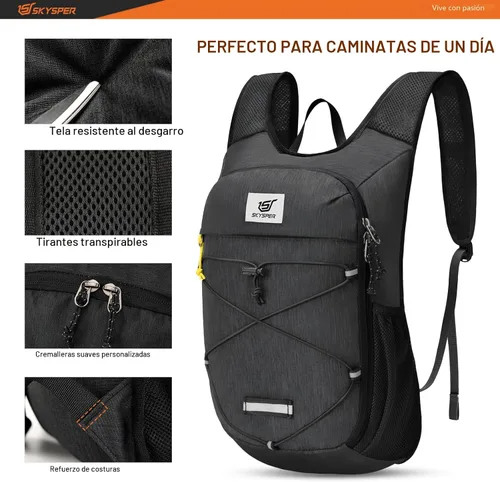 Vista 3 de SKYSPER Mochila de senderismo plegable - Mochilas de viaje transpirables pequeñas y ligeras de 10L/15L
