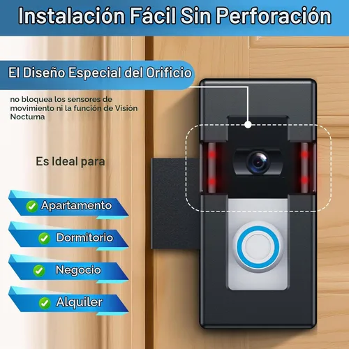 Vista 5 de Soporte Antirrobo para Timbre de Video Compatible con Timbre Inalámbrico Ring/Blink 1/2/3/3 Plus/4/Versión 2023, No Obstruye el Sensor de Movimiento