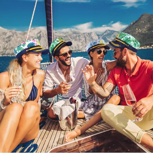 Vista 3 de KESYOO 3 sombreros de marinero para adultos, sombreros de capitán bordados, sombrero de capitán náutico para fiesta náutica para hombres y mujeres