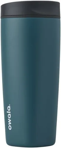 Vista 21 de Owala SmoothSip Slider - Vaso de café aislado de acero inoxidable, reutilizable, taza de café helado, taza de viaje para café caliente, sin BPA, 12