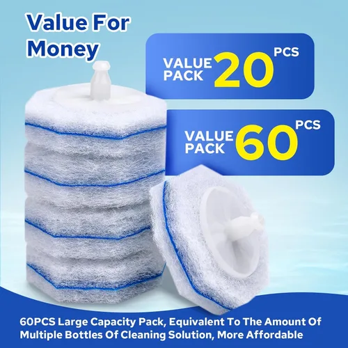 Vista 4 de Cecailin® 60 cepillos desechables para inodoro. Limpieza de baño. Limpiadores desechables compatibles con la mayoría de cepillos de inodoro