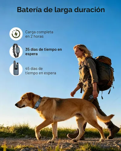 Vista 6 de Collar de choque para perro, collar de entrenamiento para perros de 4500 pies con control remoto, IPX8 impermeable, collar eléctrico para perro