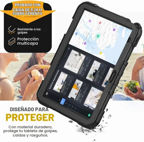 Vista 6 de HXCASEAC - Funda para iPad A16 de 11ª/10ª generación, protección resistente, con protector de pantalla, soporte para lápiz, soporte giratorio