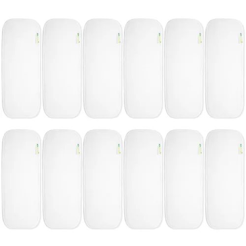 Vista 8 de Wegreeco Paquete de 12 insertos de carbón de 5 capas suaves reutilizables para pañales de tela de bebé, forros lavables de alta absorción