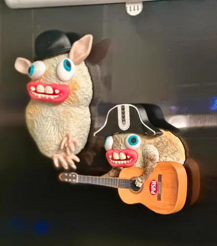 Vista 2 de Sub roedores malditos con sonido impresión 3D imanes de nevera Spongmonkey nostalgia retro divertido