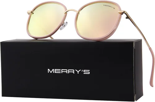 Vista 5 de MERRYS Gafas de sol polarizadas para mujeres retro de gran tamaño gafas de sol metal templo S6108