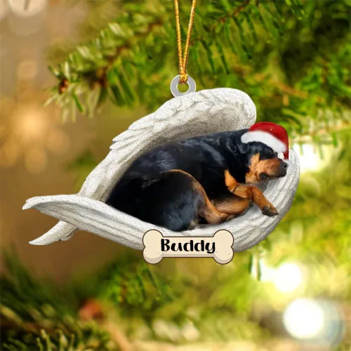 Vista 124 de Afghan Hounds - Adorno de Navidad con alas de ángel durmiente, recuerdo personalizado para perros 2024, adorno de forma acrílica, regalos