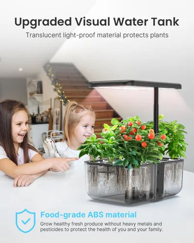 Vista 3 de iDOO Kit de sistema de cultivo hidropónico de 12 cápsulas, regalos navideños regalos de jardinería para mujeres, mamá, papá, niños, jardín