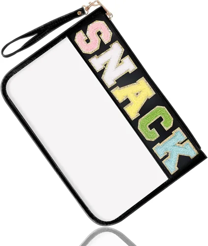 Vista 9 de Regalos de Apreciación para Profesores TEACH Bolso de Maquillaje de Chenilla con Letras, Bolso Transparente de PVC con Monograma y Cremallera