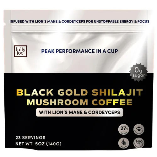 Vista 10 de Café instantáneo Fully Joe Mushroom con 16 hongos superalimentarios, incluye melena de león, reishi, chaga, cordyceps mezclado con café gourmet