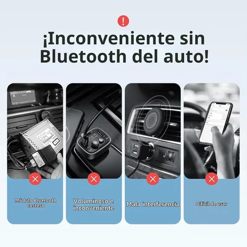 Vista 2 de Mcdodo Adaptador Bluetooth auxiliar 5.3 con micrófono incorporado calidad de CD Transmisión 10M Receptor Bluetooth USB 2.0 a 0.138 in Kit de coche