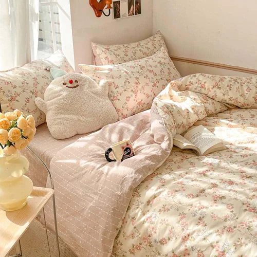 Vista 9 de Nayoroom - Juego de funda de edredón con diseño floral vintage, tamaño Beige Floral