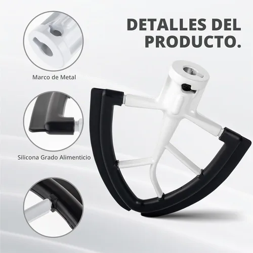 Vista 4 de Batidor de borde flexible para accesorio mezclador Kitchenaid, accesorios de ayuda de cocina para batidora, se adapta a cuencos mezcladores
