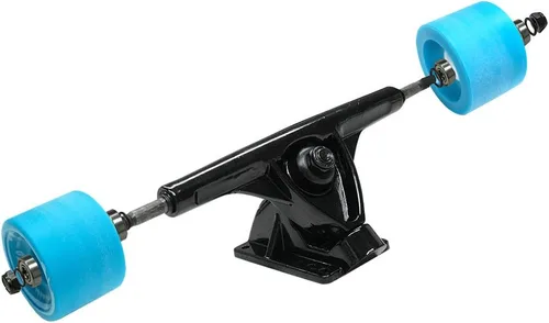 Vista 3 de Yocaher Longboard - Juego de ruedas para monopatín de 2.795 in + camiones negros de aluminio resistente de 7 pulgadas/7.087 in, rodamiento Azul bebé