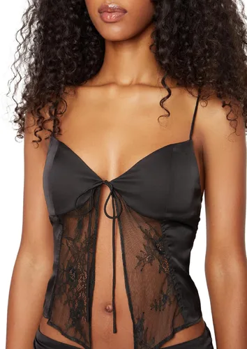 Vista 2 de Juakoso Y2k - Conjunto de falda de dos piezas para mujer, con encaje y volantes, tirantes delgados, top corto, falda corta, conjunto de traje de moda
