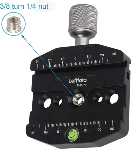 Vista 3 de Abrazadera de liberación rápida de 2.756 in compatible con placa de estilo Arca Swiss para trípode Ballhead asiento universal de cambio rápido