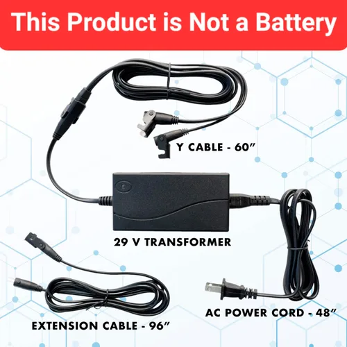 Vista 2 de Kit transformador universal de fuente de alimentación dual para muebles reclinables eléctricos, sillas elevadoras, sofás o seccionales, cable