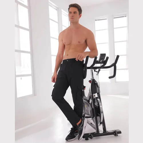 Vista 7 de Pantalón de carga para hombre al aire libre, ligero, táctico, para senderismo, jogger, ajuste clásico, bolsillos múltiples