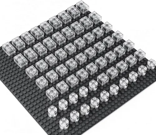Vista 8 de Bloque de luz LED, bloques de ladrillos de construcción iluminados, kit de 44 luces LED, juego de accesorios de ladrillo de 2 x 2 y 2 x 3, juguetes