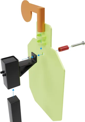Vista 5 de Percha de objetivos T-Post para disparar AR500, colgador de objetivos de acero duradero con poste en T, soportes de objetivo de poste en T, soporte