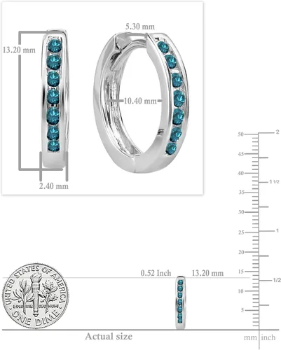 Vista 5 de Dazzlingrock Collection - Pendientes de aro pequeños de 0,18 quilates (14 quilates, oro blanco)