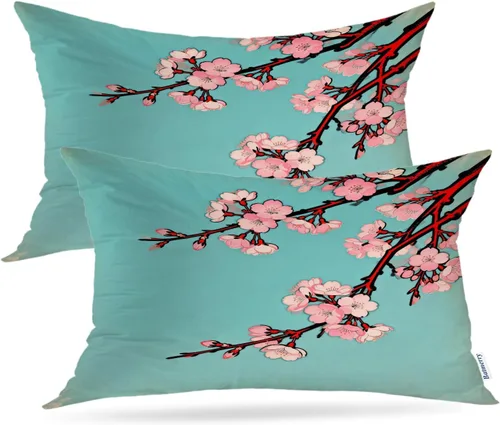 Vista 36 de Batmerry Fundas de almohada decorativas con estampado digital de hojas verdes y gatos negros con estampado digital para sofá, cama, cremallera