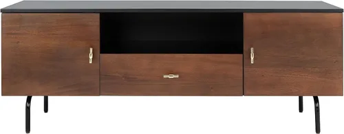 Vista 13 de SAFAVIEH Genevieve - Soporte de TV para pantalla plana de hasta 65 pulgadas, acabado lavado en blanco y negro, gabinete de almacenamiento moderno