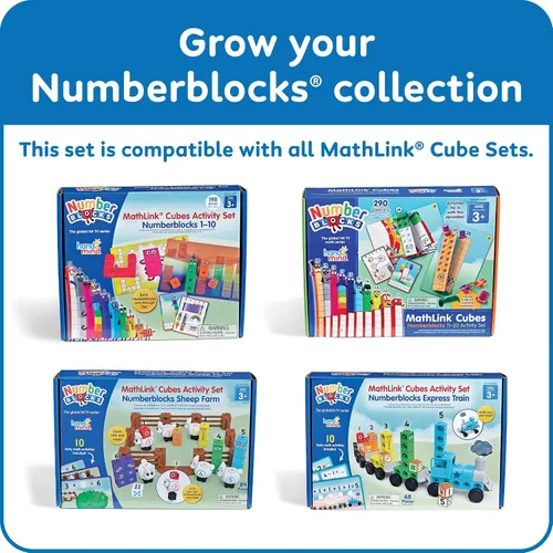 Vista 6 de hand2mind Numberblocks Express Train MathLink Cubes Conjunto de Actividades, Actividades de Aprendizaje Preescolar, Juguete de Tren, Bloques