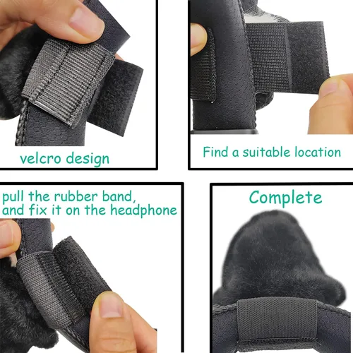 Vista 5 de RUKUHOT Bonito accesorio para auriculares con orejas de gato, diseño ajustable para auriculares Logitech G PRO HypreX Cloud/Cloud Flight y más