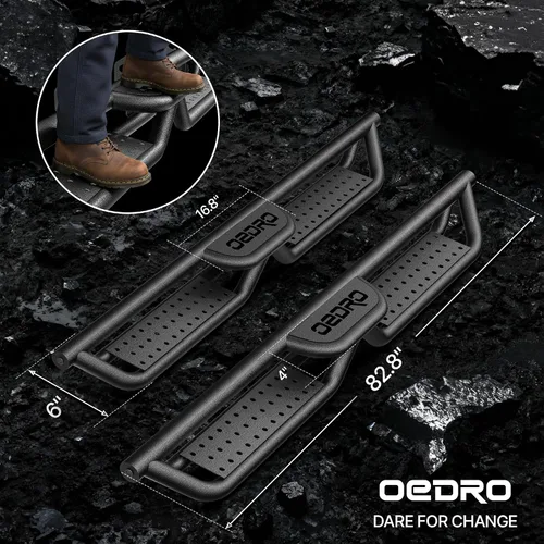 Vista 3 de OEDRO Estribos compatibles con Dodge Ram 1500 Crew Cab 2009-2018, RAM 1500 Classic 2019-2024, RAM 2500/3500 2010-2026, dos escalones laterales de 6