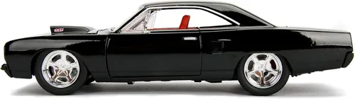 Vista 4 de Jada Big Time Muscle 1:24 1970 Plymouth Road Runner - Coche fundido a presión, juguetes para niños y adultos (negro)