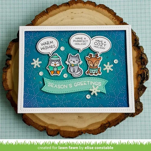 Vista 3 de Lawn Fawn LF2952 ¿Dices qué? Holiday Critters - Cortes de césped mueren