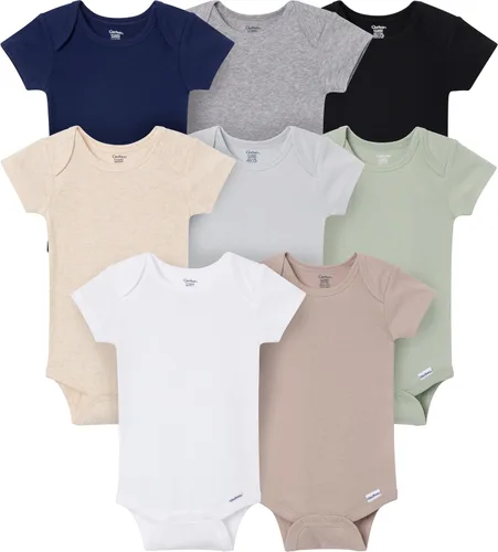 Vista 11 de Gerber Mamelucos Bodies unisex de manga corta para bebé, paquete de 8 Animales verde