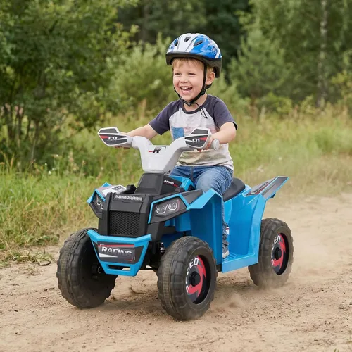 Vista 2 de Costzon Juguete ATV 2 en 1 6V para niños pequeños (con remolque, azul)