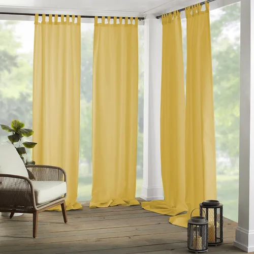 Vista 11 de Elrene Home Fashions 026865643039 - Cortina de ventana para interior/exterior con solapa sólida en la parte superior