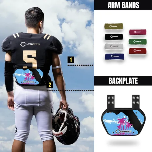 Vista 6 de O Shield Placa trasera de fútbol para hombreras, diseño Florida
