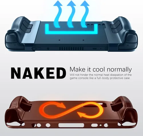 Vista 4 de Silicone Protective Shell Cover Skin Compatible With Steam Deck, Non-Slip Texture Handle Case for Steam Deck, Anti-Collision Cover with 4 Thumb Caps.