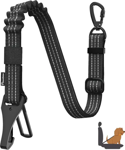 Vista 21 de Cinturón de seguridad para perros Pawaboo para coche, cinturón de seguridad para mascotas con reposacabezas y doble correa, 360° sin enredos para 2