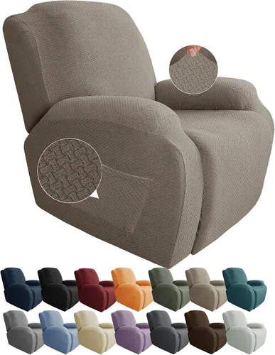 Vista 15 de JIVINER Fundas de sofá reclinable de 8 piezas, fundas elásticas de jacquard para sofá reclinable, fundas para sala de estar, protector suave de 3