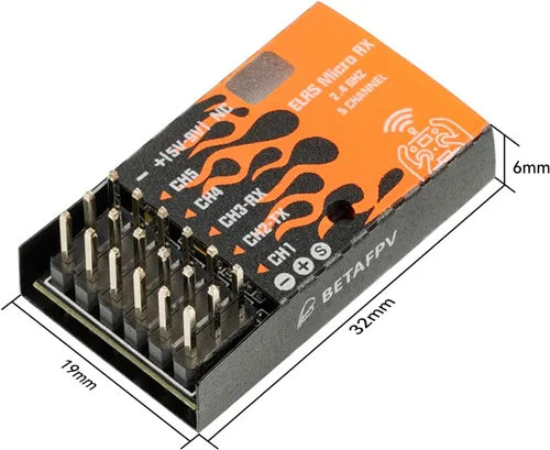 Vista 4 de BETAFPV ExpressLRS Micro Receptor Soporte 5 CH PWM Salidas Función a Prueba de Fallos con IPEX MHF T Antena Compatible con Multirotores Helicópteros
