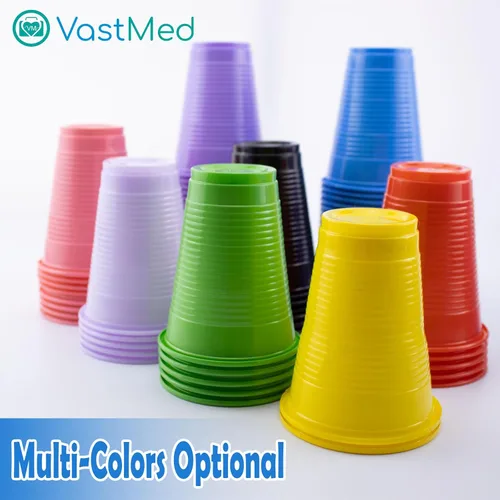 Vista 6 de 100 vasos de plástico desechables de grado dental de 5 onzas, color negro, resistente y duradero para beber, perfecto como taza de enjuague
