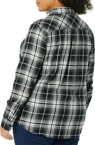 Vista 5 de Tienda Essentials Camisa de franela a cuadros ligera de manga larga para mujer