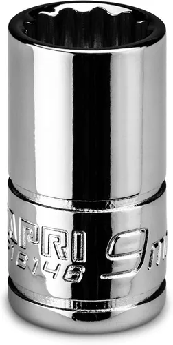 Vista 18 de Capri Tools Zócalo poco profundo de 0.157 in, accionamiento de 1/4", 12 puntos, métrico