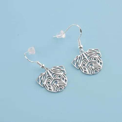 Vista 4 de CENWA Pendientes Bulldog Inglés Bulldog Joyería Bulldog Inglés Bulldog Accesorios Bulldog Colgante Pendientes