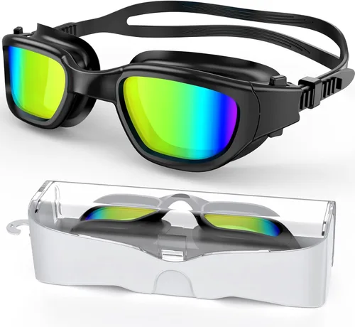 Vista 19 de Gafas de natación polarizadas, gafas de natación unisex para adultos, antivaho, anti UV, vista amplia, gafas de piscina para hombres y mujeres