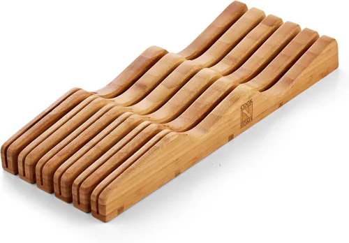 Vista 7 de [Usado] Cook N Home Basics - Soporte para cubiertos de madera duradero, organizador de bloques de almacenamiento de cuchillos, hecho de madera