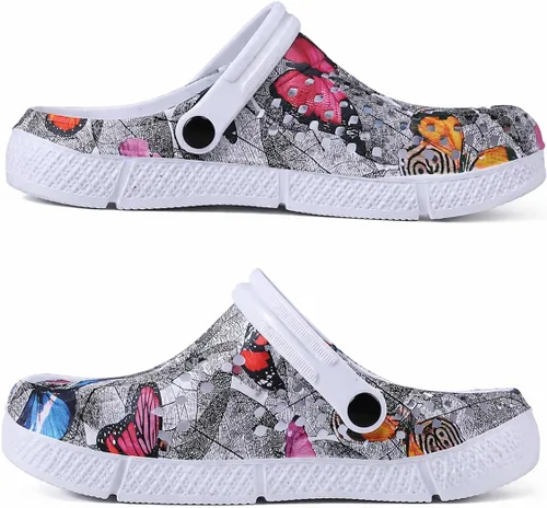Vista 2 de Womens Clogs Shoes Unisex Summer Garden Clogs Shoes Non-Slip Quick Drying Sandals Casual Slippers