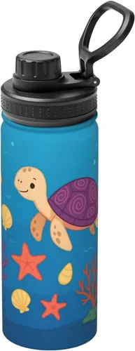 Vista 15 de Anglerfish Insulated Stainless Steel Kettle Print Funny Water Bottle Insulated Ideal for Sports and Travel