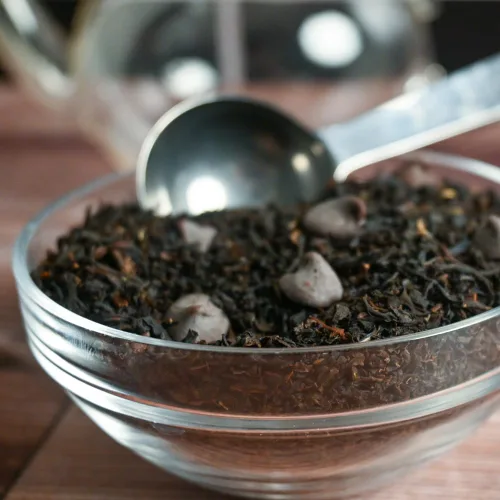 Vista 7 de Joy de coco y chocolate orgánico, bolsas de té de hojas sueltas, Positively Tea LLC. (453.5 g - 1 lb).